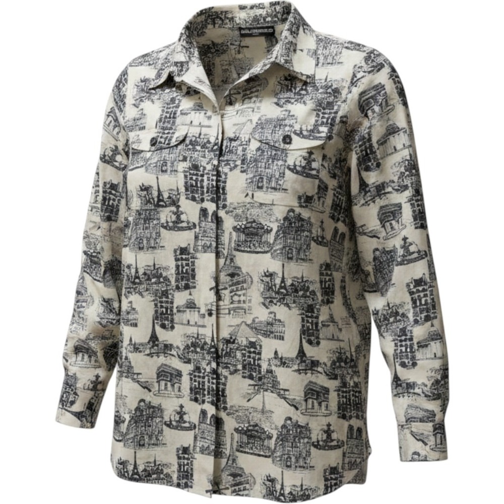 Karl Lagerfeld Blouse Women's Size Medium Paris France Eiffel Tower, The Louvre